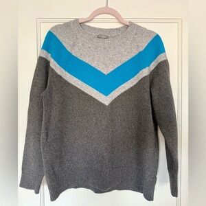 Talbots Gray and Blue Chevron Sweater